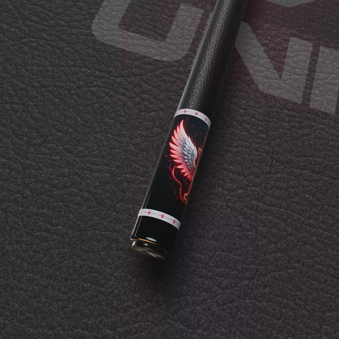 NOVERA Neon Crown Wing Custom Name Carbon Fiber Pool Cue